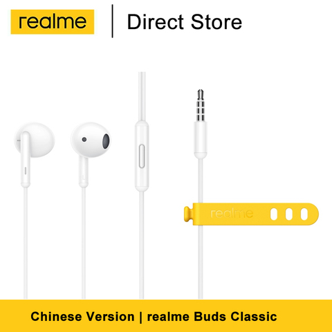 Realme intrauditivos-auriculares con micrófono incorporado, audífonos clásicos tipo C de 3,5mm con cable para música, para teléfono inteligente Realme 7 pro ► Foto 1/6