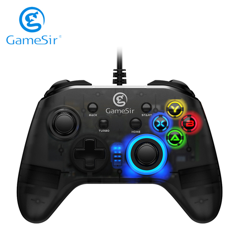 GameSir T4w, controlador de conexión por cable USB, compatible con vibración, Gameming con cable USB, Gamepad para Windows (7/8/9/10), PC ► Foto 1/6