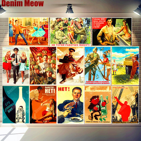 Póster metálico Retro Stalin USSR CCCP cartel de hojalata Vintage hogar Bar Café habitación Pub decoración rusa señora pegatinas de arte de la pared N318 ► Foto 1/6