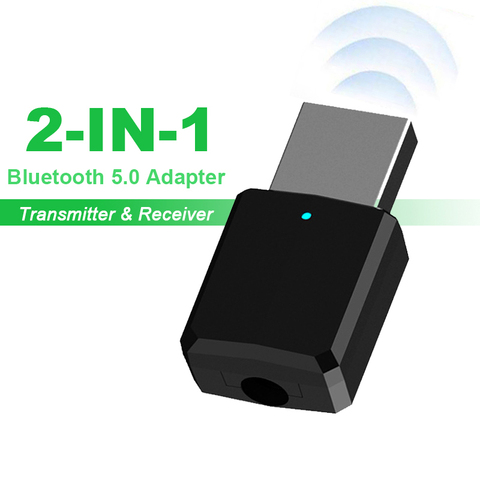 Adaptador receptor y transmisor inalámbrico Bluetooth 5,0 RX TX 2 en 1, A2DP, conector USB 3,5mm, Audio y música AUX para TV, PC y auriculares ► Foto 1/4