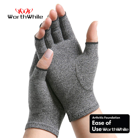 WorthWhile-guantes de compresión para artritis, muñequera de algodón para alivio del dolor articular, pulsera terapéutica para hombre y mujer, 1 par ► Foto 1/6