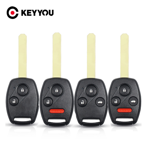 KEYYOU-funda para llave de coche, carcasa de repuesto para Honda Accord Civic CRV Pilot Insight 2 2 + 1 3 + 1 4 botones Fob, carcasa de llave a distancia de coche ► Foto 1/5