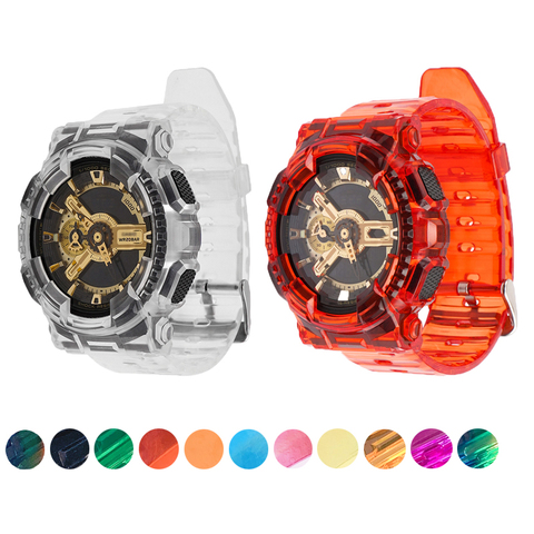 Correa de reloj para Casio G-Shock GA-110/100/120/140 GD-100/110/120 GLS-100 GAX-100 reloj pulsera de resina transparente ► Foto 1/6