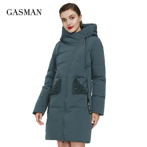 GASMAN-parka cálida de invierno para mujer, abrigos de Mujer, abrigo delgado de lana de cordero, chaqueta con capucha 017, 2022 ► Foto 1/6