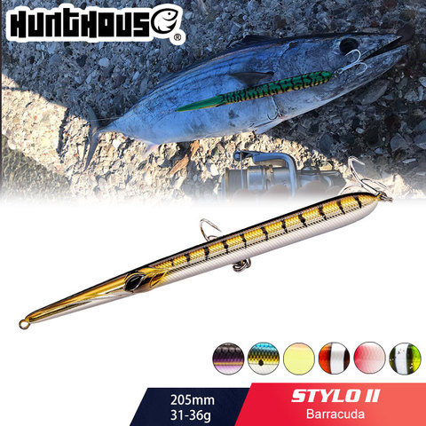 Hunthouse-aguja de señuelo de pesca, lápiz de fundición larga, flotante, 205/180/160mm, isca artificial, leurre souple, señuelo de pesca de carpa ► Foto 1/6