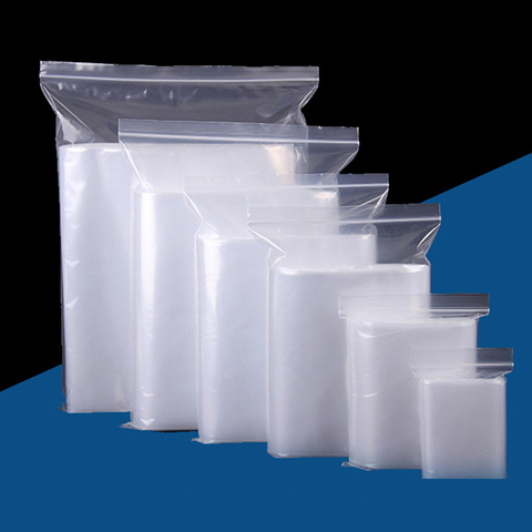 Bolsas de embalaje de plástico resellables de varios tamaños, Extra resistentes, bolsas de plástico con cierre de cremallera, bolsas con cierre de cremallera transparente (paquete de 50) ► Foto 1/6