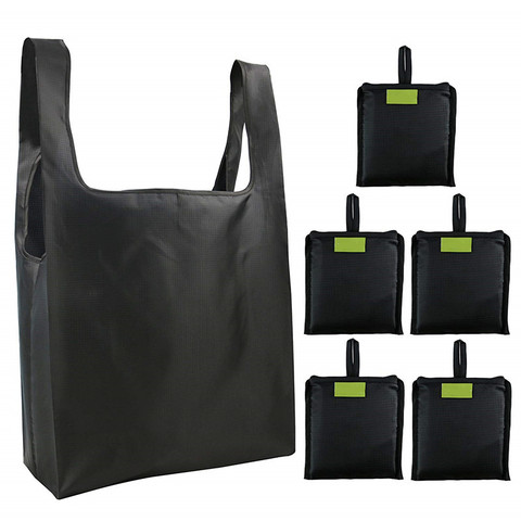 Bolso de compras plegable ecológico para hombre y mujer, bolsa de mano reutilizable para almacenaje de alimentos, frutas y verduras, Unisex ► Foto 1/6