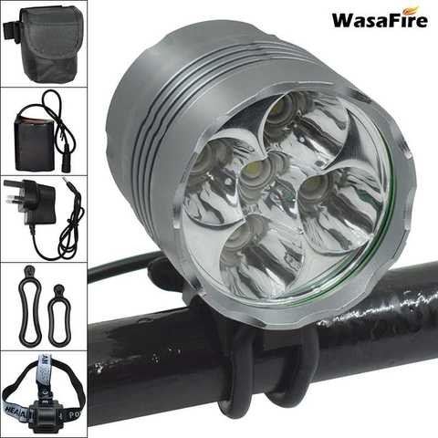 WasaFire 7000LM Super brillante luz de la bici de 5 * XM-L T6 LED luz delantera de la bicicleta faro MTB ciclismo faro + Paquete de batería 18650 ► Foto 1/6