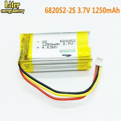 682052-2S 3,7 V 1250 mAh batería de polímero de litio de 1,5 MM enchufe de cable para mascotas GPS perro de caza GPS DVR MP3 MP4 682052 ► Foto 1/4