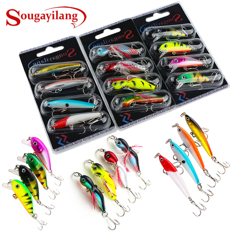 Soogayilang-Conjunto De cebo De Pesca 4 Uds Wobbler anzuelo anticorrosión señuelo para Pesca De lubina para aparejos para pescar carpa De Pesca ► Foto 1/6