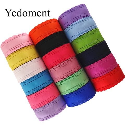 Cintas de Grosgrain sólidas de flores huecas de 30MM para cinta de tela de encaje DIY lazos para el cabello decoración de fiesta de cumpleaños 10 yardas M15070458 ¡ ► Foto 1/6