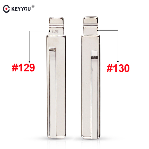 KEYYOU 10 Uds #129 #130 en blanco de Metal sin cortar Flip tecla KD hoja para Hyundai Kia coche llave embrión sin cortar HY20 bien cuchilla izquierda ► Foto 1/4