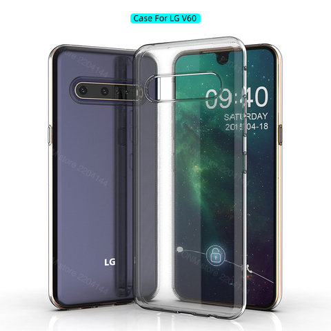Funda para LG V60 ThinQ 5G TPU silicona transparente parachoques ajustado funda suave para LG V60 ThinQ 5G parte posterior transparente ► Foto 1/6