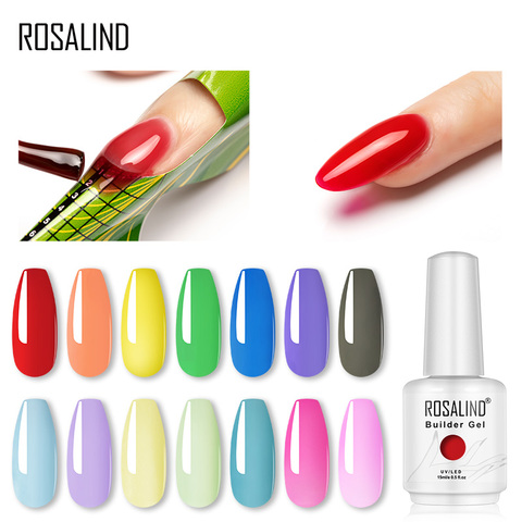 ROSALIND Uña de uñas de Gel polaco de constructor de Gel para uñas de arte necesita forma de uñas UV lámpara LED Gel barnices de manicura ► Foto 1/6