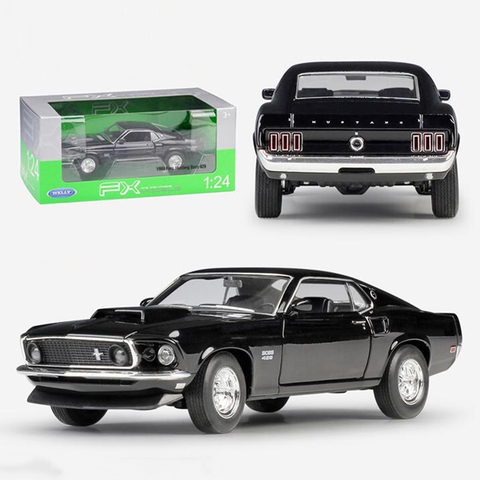 Coche clásico de aleación de Metal a escala 1/24 para niños, de colección de juguete Welly, Ford Mustang Boss 1969, escala 429, alrededor de 19CM ► Foto 1/6