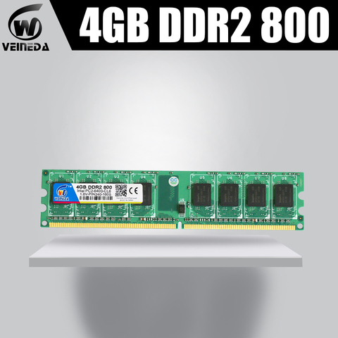 VEINEDA nuevo memoria ram ddr2 1gb 2gb 4gb 800MHz para escritorio memoria ram ddr2 667Mhz 533Mhz Dimm PC2-6400 240pin ► Foto 1/1