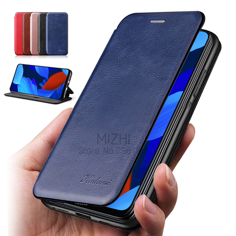 Funda de teléfono de cuero con tapa para huawei nova 5 t, yal-l21 de lujo, fundas de soporte para huwei nova5t nova 5 t t5 yal-l41, billetera para tarjetas, etui ► Foto 1/6