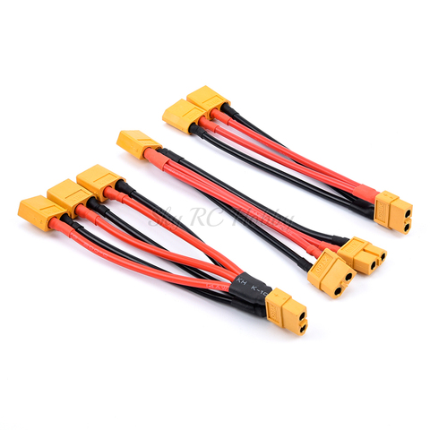 Cable de conector de batería paralelo XT60, extensión Dual Y divisor/3 vías 14AWG, Cable de silicona para piezas de control remoto, 1 Uds. ► Foto 1/6