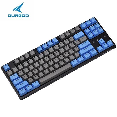 Durgod-Teclado mecánico para videojuegos taurus k320, 87 teclas, pbt, usb tipo c, con cable, color marrón cereza, azul, rojo, plateado, rojo silencioso ► Foto 1/6