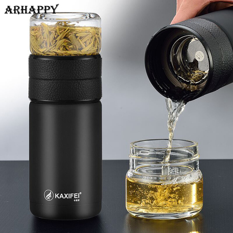 Termo para Infusiones de Té con Filtro de Agua de Acero Inoxidable + 2  Vasos