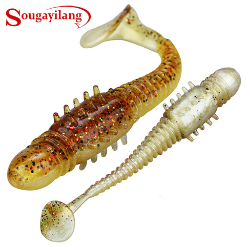 Sougayilang-señuelo de gusano para pesca, 5 unidades, 6g, 120mm, señuelo de pesca suave, cebo grande Artificial para agua salada/agua dulce Swimbait ► Foto 1/6