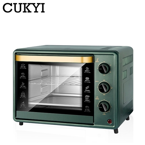 CUKYI-horno de horneado en casa de 32L, tostador eléctrico de barbacoa, herramientas para pastel, pan, pollo, Pizza y galletas, 60min de temporizador, 220V ► Foto 1/2