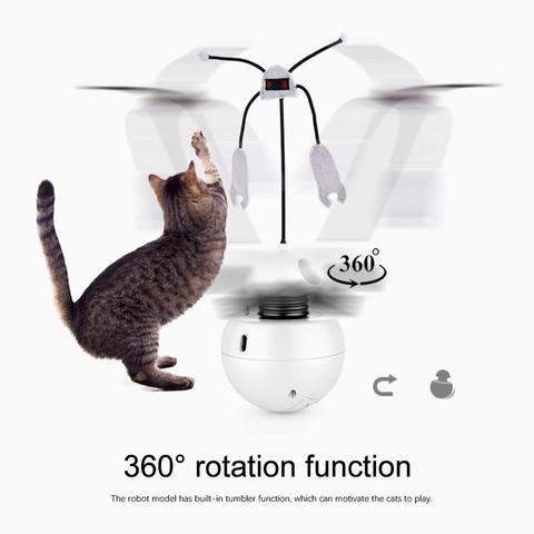 Juguete multifuncional 3 en 1 para gatos, vaso Robot giratorio automático de 360 grados, juguete interactivo para gatos Gato elegante ► Foto 1/6