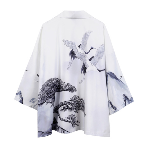 Kimono de estilo japonés de grúa samurái para hombres y mujeres, cárdigan chino de dragón, ropa tradicional japonesa, ropa asiática ► Foto 1/6