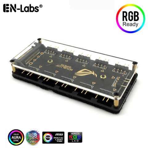 12V 4pin RGB AURA 5V 3 pin ARGB RGBW Divisor de Cable Hub caso w/cinta y Cable de extensión adaptador de tira de luz LED PC RGB del ventilador del refrigerador ► Foto 1/6