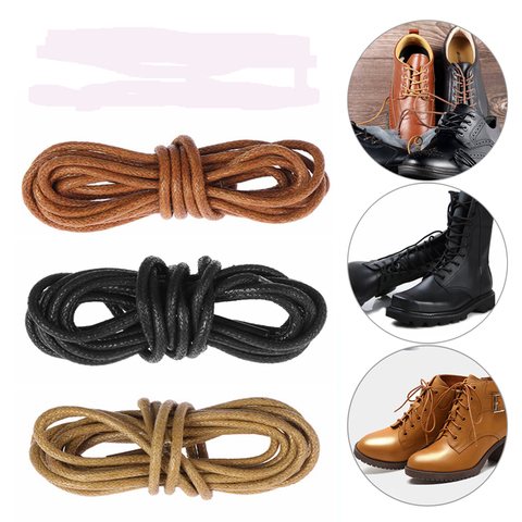 2 pares 70/80/90/100cm zapatos redondos encerados Zapatos de vestir de cuero Unisex botas cordones cuerdas accesorios para zapatos con cordones ► Foto 1/6