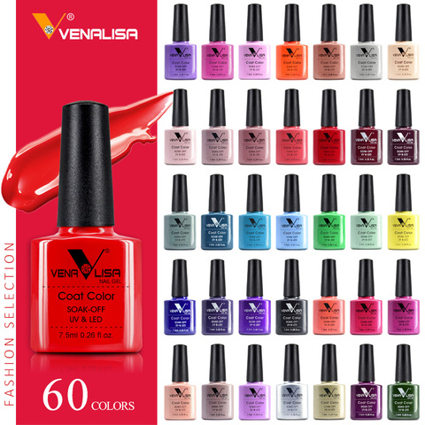 VENALISA uña Gel polaco de alta calidad Salón de Arte de uñas 60 gran oferta Color 7,5 ml VENALISA Soak off orgánico LED UV para uñas de Gel barniz ► Foto 1/6