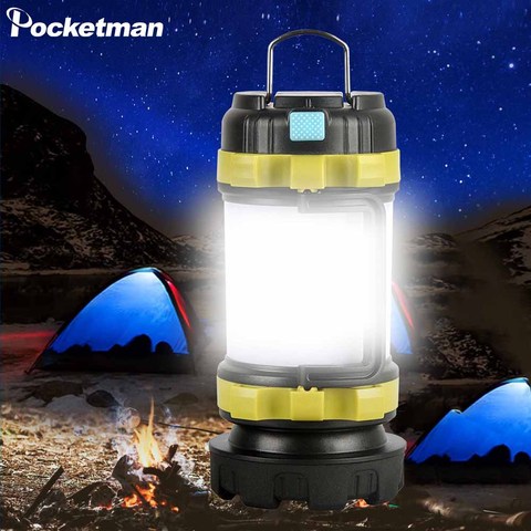 Campamento LED lámpara de luz de Camping Linterna recargable con USB foco regulable Luz de reflector a prueba de agua antorcha de emergencia ► Foto 1/6