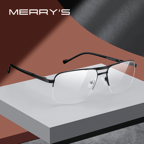 MERRYS-gafas cuadradas clásicas para hombre, montura óptica de lujo con doble puente, anteojos con marcos gafas S2311 ► Foto 1/6