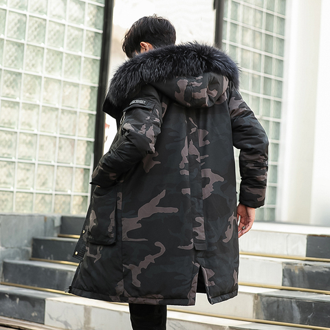 Chaqueta de plumón grueso para hombre, Parka de nieve cálida de alta calidad, de invierno, de camuflaje, pato blanco, para exteriores, 40Celsius ► Foto 1/6