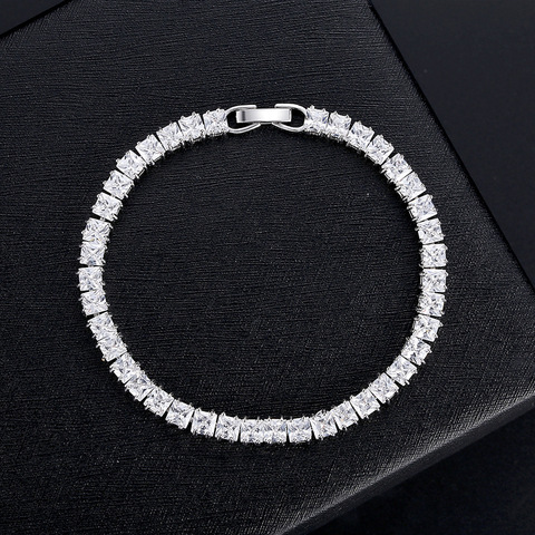 Pulsera de princesa de lujo para mujer, brazalete de plata de ley 2022 de 3mm, 18cm, regalo de aniversario, joyería moonso S5451, 925 ► Foto 1/4