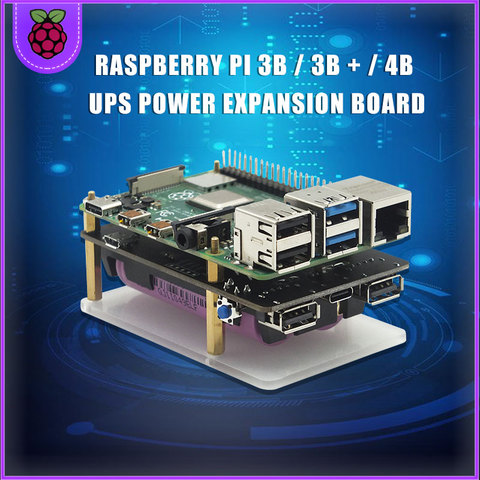 UPS Pro 18650 dispositivo de alimentación de dos puertos USBA extendidos para Raspberry Pi 4 B / 3B + / 3B no incluye batería 18650 ► Foto 1/6