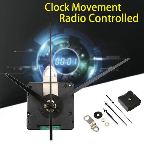 Reloj de cuarzo DCF Negro controlado por Radio movimiento 3 punteros mecanismo de reloj de cuarzo accesorios y herramientas de reparación reemplazo 79-140mm ► Foto 1/6