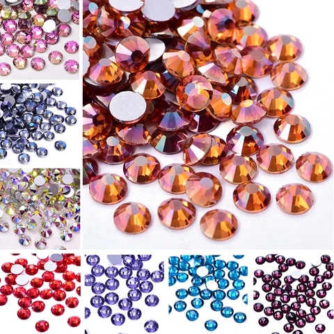 Piedras de cristal Multicolor para decoración de uñas, Strass de cristal sin adhesivo para decoración artística de uñas, B3398 ► Foto 1/6