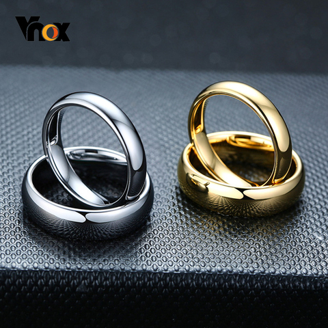 Vnox-anillos de boda de tungsteno antiarañazos para hombre y mujer, alianzas clásicas simples para boda, joyería básica ► Foto 1/6