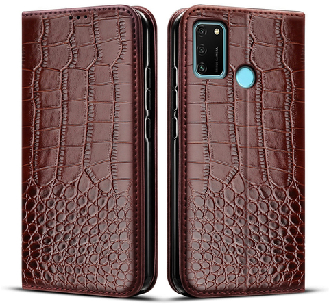 Funda de cuero con textura de cocodrilo para móvil, carcasa abatible para Huawei Honor 9A 9 A MOA-LX9N, Honor 9A MOA-LX9N ► Foto 1/5