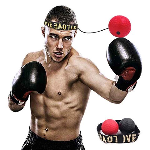 Pelota de reflejo de boxeo lucha hinchable SpeedBall nivel balón de boxeo con diadema portátil equipo de entrenamiento y ejercicio físico ► Foto 1/6