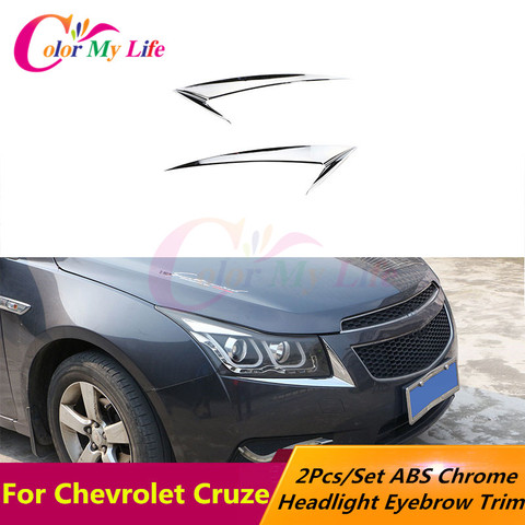 Color de mi vida ABS cromo faro Trim etiqueta lámpara cubierta tipo ceja decoración de pegatinas para Chevrolet Cruze Sedan. ► Foto 1/5