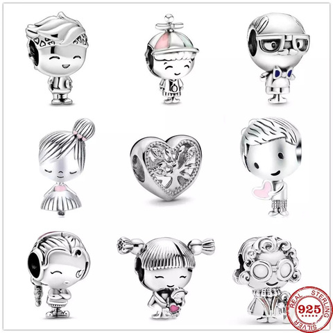 Cuentas de Metal de Ley 925 plateadas para niña y niño, abalorio para adolescente, dijes originales de Pandora, pulsera de plata 925, joyería DIY para mujer ► Foto 1/6