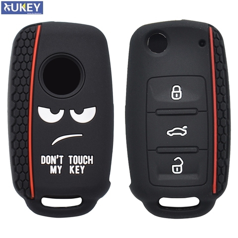Funda de silicona para mando a distancia de SKODA Fabia Octavia Superb, funda de 3 botones para mando a distancia de Seat Leon, Toledo, Altea, Ibiza ► Foto 1/6