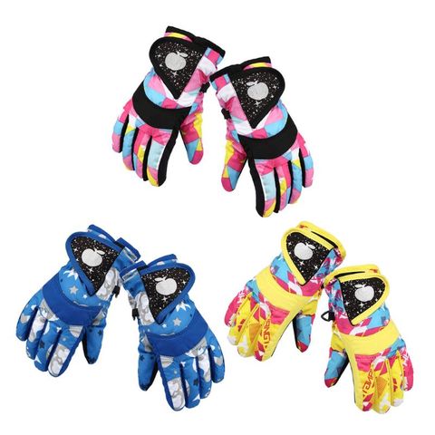 Guantes impermeables de esquí de invierno snowboard mitones cálidos para niños guantes de dedo completo correa para deportes, esquí, ciclismo ► Foto 1/6