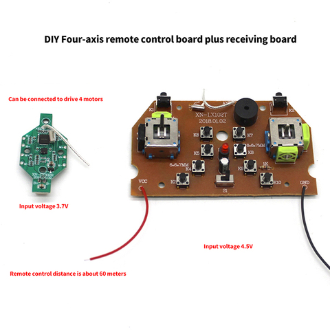 DIY 2,4G controlador remoto placa + receptor Kit de placa de 3,7 V transmisor receptor de sistema de Radio para DIY Avión de juguete RC Quadcopter ► Foto 1/5