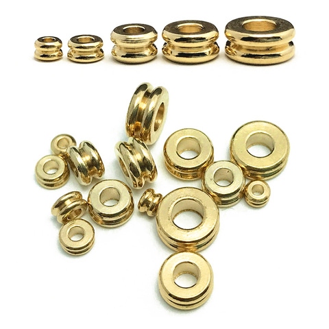 Rondelle de 3mm 4mm 5mm 6mm 7mm Metal de latón macizo Color dorado claro cuentas espaciadoras sueltas mucho para fabricación de joyería DIY resultados ► Foto 1/6