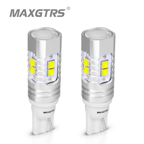 2x T10 194 W5W CREE Chip Led blanco/amarillo 25 W 50 W con Len proyector de aluminio caso bombillas DRL Interior del coche inversa fuente de luz ► Foto 1/6