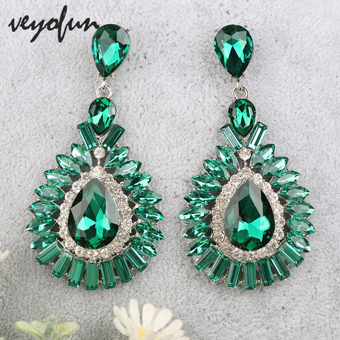 Veyofun-pendientes colgantes de hipérbola para mujer, de cristal clásico, joyería de moda para mujer, regalo nuevo ► Foto 1/6