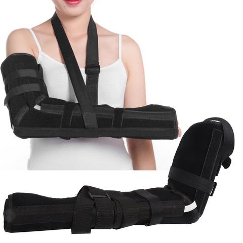 Soporte de espalda Unisex brazo Sling codo hombro acolchado apoyo recuperación de lesiones correa de hombro negro terapia ► Foto 1/6